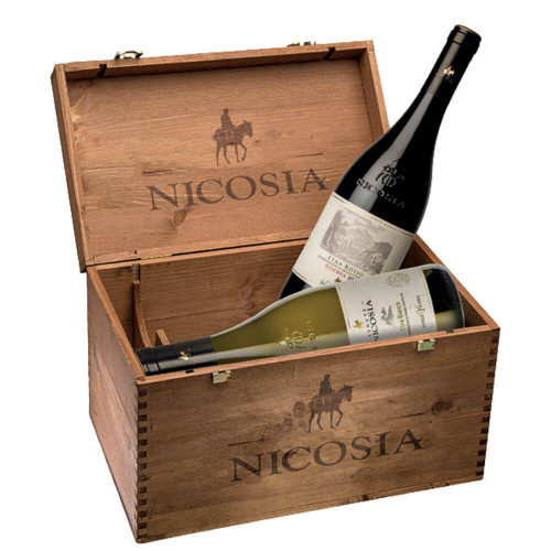 Etna Rosso Riserva DOC “Monte Gorna”  + Etna Bianco DOC “Fondo Filara”  - Nicosia (cassetta di legno - 4 bottiglie)