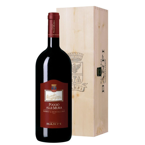 Rosso di Montalcino DOC “Poggio alle Mura”  Magnum - Castello Banfi (cassetta di legno)